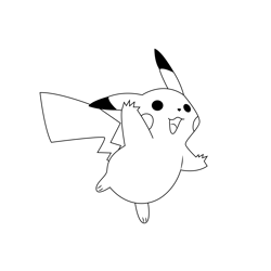 Pikachu Flying Free Coloring Page for Kids
