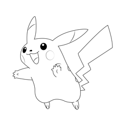 Pikachu Pokemon Free Coloring Page for Kids