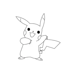 Pikachu Smiling Free Coloring Page for Kids