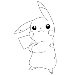 Pikachu Style Free Coloring Page for Kids