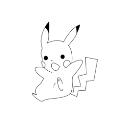 Pikachu The Pokemon Free Coloring Page for Kids
