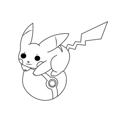Pikachu With Pokeball Free Coloring Page for Kids
