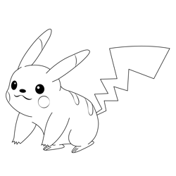 Pink Pikachu Free Coloring Page for Kids