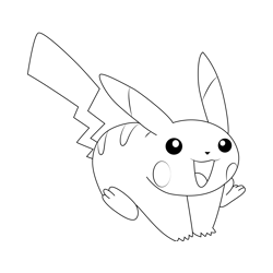 Run Pikachu Free Coloring Page for Kids