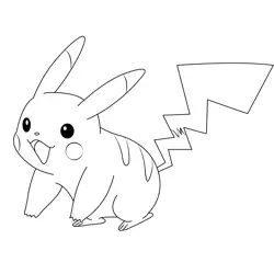 Simpal Pikachu Free Coloring Page for Kids