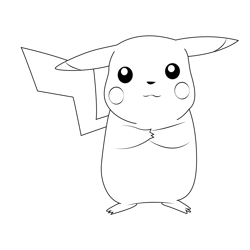 Singal Pikachu Free Coloring Page for Kids