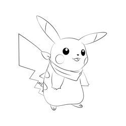 Smart Pikachu Free Coloring Page for Kids