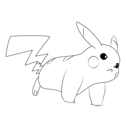 Strong Pikachu Free Coloring Page for Kids