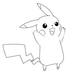Very Happy Pikachu Free Coloring Page for Kids