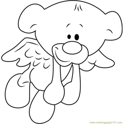 Pimboli Bear Fly Free Coloring Page for Kids