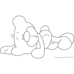 Pimboli Bear Sleeping Free Coloring Page for Kids