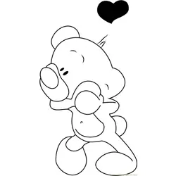 Pimboli Bear in Love Free Coloring Page for Kids
