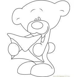 Pimboli Bear with Letter Free Coloring Page for Kids