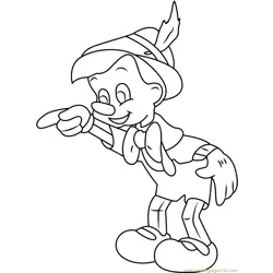 Pinocchio Looking Something Free Coloring Page for Kids