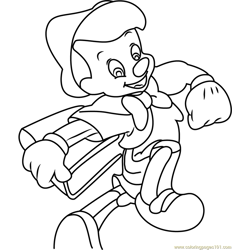 Pinocchio, a Wooden Puppet Free Coloring Page for Kids