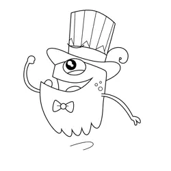 Yoop Wearing Hat Plory and Yoop Free Coloring Page for Kids