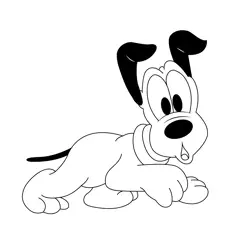 Baby Pluto Dog Free Coloring Page for Kids