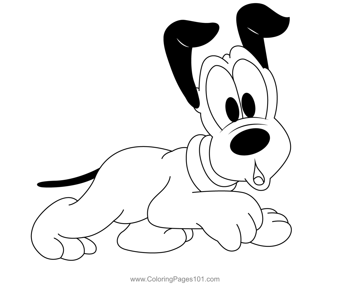 Baby Pluto Dog Coloring Page for Kids - Free Pluto Printable Coloring Pages  Online for Kids  | Coloring Pages for Kids