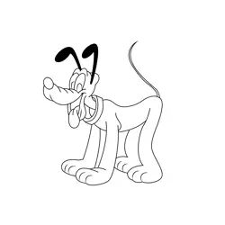 Happy Pluto 1 Free Coloring Page for Kids