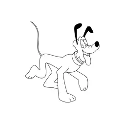 Joyful Pluto Free Coloring Page for Kids