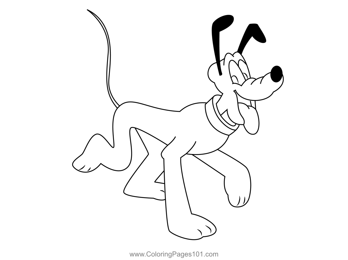 Joyful Pluto Coloring Page for Kids - Free Pluto Printable Coloring Pages  Online for Kids  | Coloring Pages for Kids