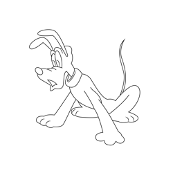 Pluto Get Shocks Free Coloring Page for Kids