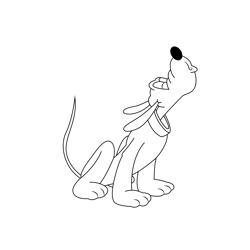 Pluto Howling Free Coloring Page for Kids