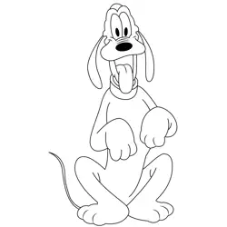 Pluto Looking At You Free Coloring Page for Kids