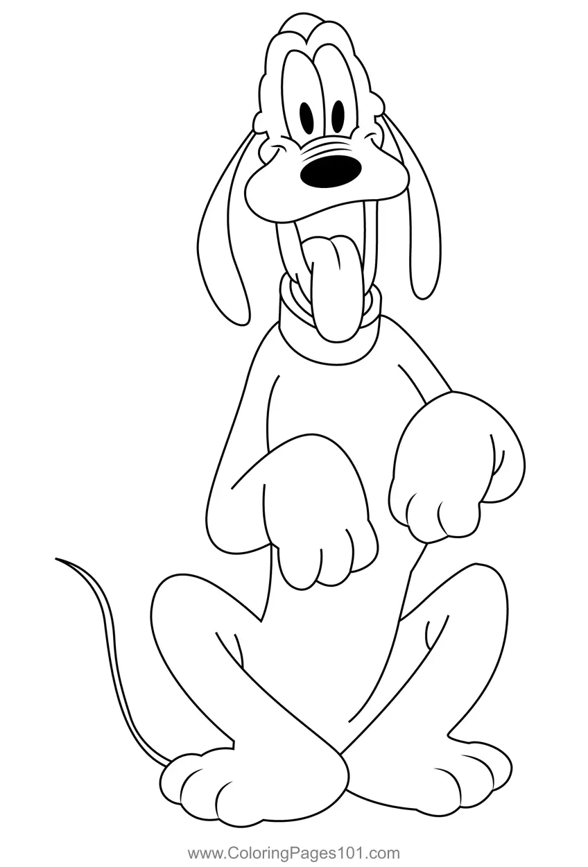 Pluto Looking At You Coloring Page for Kids - Free Pluto Printable ...