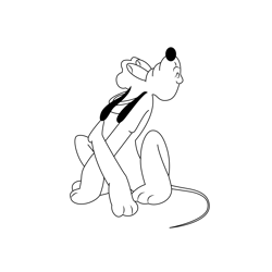 Pluto Mickey Mouse Pet Free Coloring Page for Kids