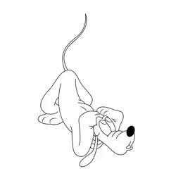 Pluto Sit And Look Up Free Coloring Page for Kids