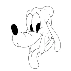 Pluto The Dog Free Coloring Page for Kids