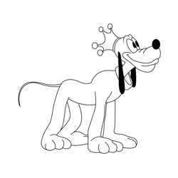 Pluto The Royal Dog Free Coloring Page for Kids