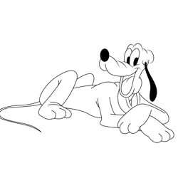 Relax Pluto Free Coloring Page for Kids