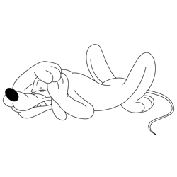 Sad Pluto Free Coloring Page for Kids