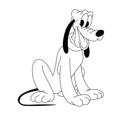 Sit Pluto Free Coloring Page for Kids