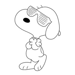 Cool Snoopy Free Coloring Page for Kids