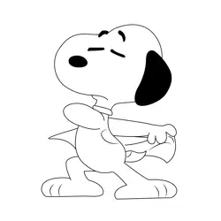 Dance Snoopy Free Coloring Page for Kids