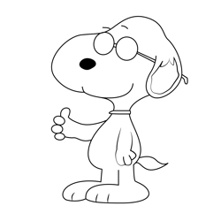 Decent Snoopy Free Coloring Page for Kids