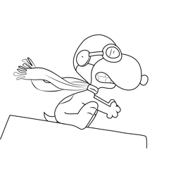 Flyer Snoopy Free Coloring Page for Kids