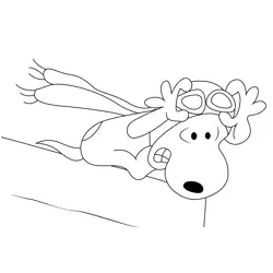 Funny Snoopy Free Coloring Page for Kids