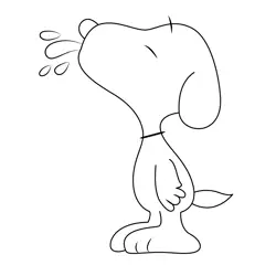 Laughable Snoopy Free Coloring Page for Kids