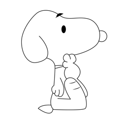 Look Snoopy Free Coloring Page for Kids