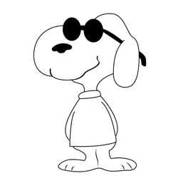 Nice Snoopy Free Coloring Page for Kids