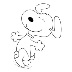 Run Snoopy Free Coloring Page for Kids