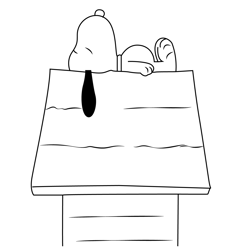 Sleep Snoopy Free Coloring Page for Kids