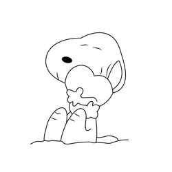 Snoopy In Love Free Coloring Page for Kids