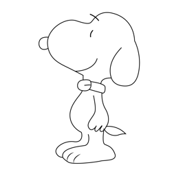 Stand Snoopy Free Coloring Page for Kids