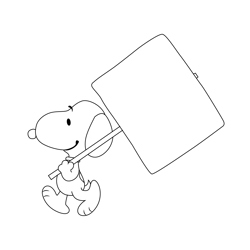 Walking Snoopy Free Coloring Page for Kids