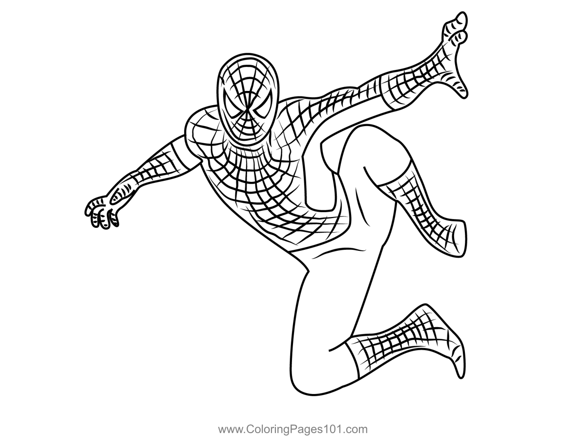 Adult Spiderman Coloring Page for Kids - Free Spider-Man Printable ...